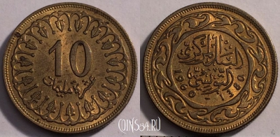 Тунис 10 миллимов 1960 года, KM# 306, 111-108