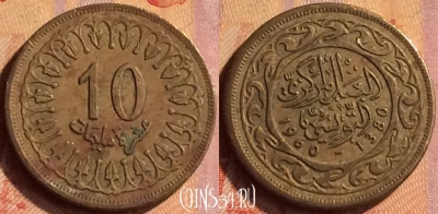 Тунис 10 миллимов 1960 года, KM# 306, 420-042