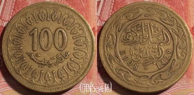 Тунис 100 миллимов 2008 года, KM# 309, 260-021