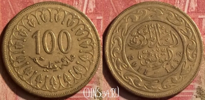 Тунис 100 миллимов 2011 года, KM# 309, 201n-029