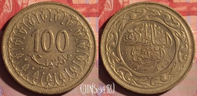 Тунис 100 миллимов 2013 года, KM# 309, 074j-098