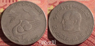 Тунис 1/2 динара 1976 года, KM# 303, 285i-027