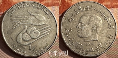 Тунис 1/2 динара 1976 года, KM# 303, 373s-022