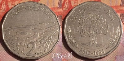 Тунис 2 динара 2013 года, 286c-065