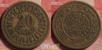 Тунис 20 миллимов 1960 года, KM# 307, 228j-095