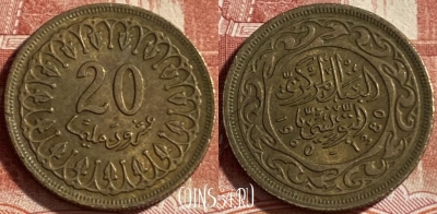 Тунис 20 миллимов 1960 года, KM# 307, 492р-046