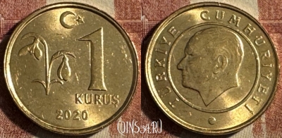 Турция 1 куруш 2020 года, KM# 1239, UNC, 511s-063