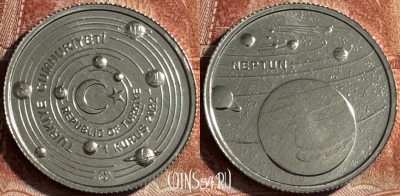 Турция 1 куруш 2022 года, Нептун, UNC, 511s-055
