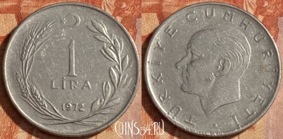 Турция 1 лира 1972 года, KM# 889a.2, 462r-437