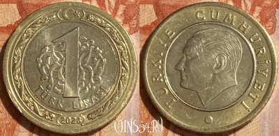 Турция 1 лира 2023 года, 210r-115