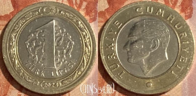 Турция 1 лира 2024 года, 407r-052 ♛