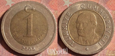 Турция 1 новая лира 2005 года, KM# 1169, 191i-032