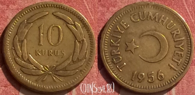 Турция 10 курушей 1956 года, KM# 888, 440-103
