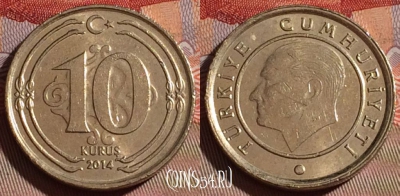 Турция 10 курушей 2014 года, KM# 1241, 075d-122