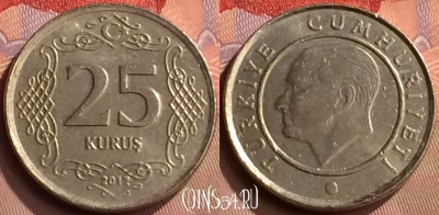 Турция 25 курушей 2012 года, KM# 1242, 418-018