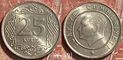 Турция 25 курушей 2015 года, KM# 1242, 463r-474