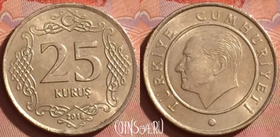 Турция 25 курушей 2018 года, KM# 1242, 222l-095