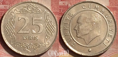 Турция 25 курушей 2019 года, KM# 1242, 192l-088