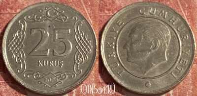 Турция 25 курушей 2021 года, KM# 1242, 429r-013