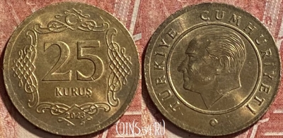 Турция 25 курушей 2023 года, 463r-480