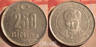 Турция 250.000 лир 2004 года, KM# 1137, 446-117