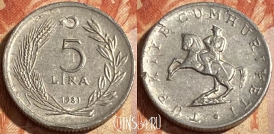 Турция 5 лир 1981 года, KM# 944, 294r-037