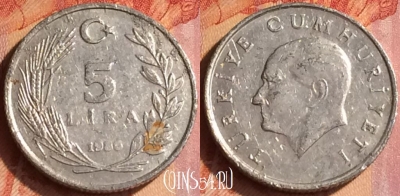 Турция 5 лир 1986 года, KM# 963, 094o-072