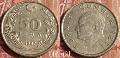 Турция 50 лир 1987 года, KM# 966, 422p-109