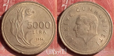 Турция 5000 лир 1994 года, KM# 1025, 358l-050