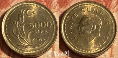 Турция 5000 лир 1996 года, KM# 1029.1, 284r-087