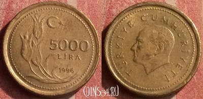 Турция 5000 лир 1996 года, KM# 1029.1, 427-081