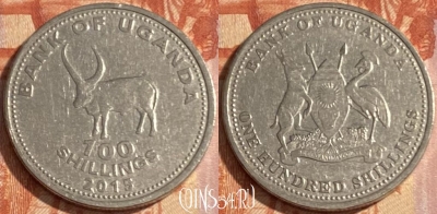 Уганда 100 шиллингов 2015 года, KM# 67a, 397r-087