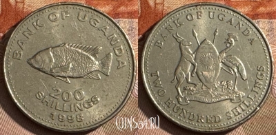 Уганда 200 шиллингов 1998 года, KM# 68, s085t-110