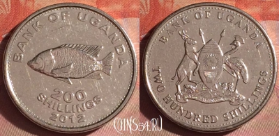 Уганда 200 шиллингов 2012 года, KM# 68a, 049i-143