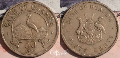 Уганда 50 центов 1966 года, KM# 4, a143-093