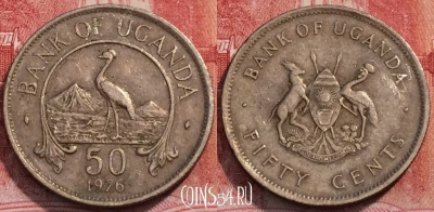 Уганда 50 центов 1976 года, KM# 4a, 253-071