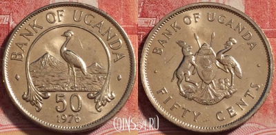 Уганда 50 центов 1976 года, KM# 4a, 257-115