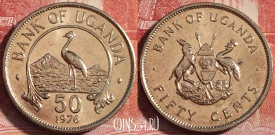 Уганда 50 центов 1976 года, KM# 4a, 259-112