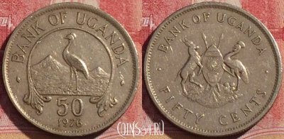 Уганда 50 центов 1976 года, KM# 4a, 264-086