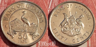 Уганда 50 центов 1976 года, KM# 4a, a059-107