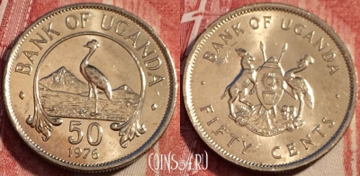 Уганда 50 центов 1976 года, KM# 4a, a059-109