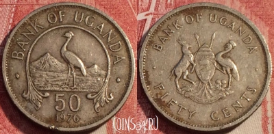 Уганда 50 центов 1976 года, KM# 4a, a059-121