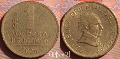 Уругвай 1 песо 2005 года, KM# 103.2, 339i-144