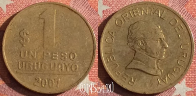 Уругвай 1 песо 2007 года, KM# 103.2, 348-077