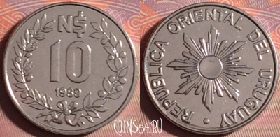 Уругвай 10 новых песо 1989 года, KM# 93, 156j-039
