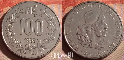 Уругвай 100 новых песо 1989 года, KM# 96, 084g-069