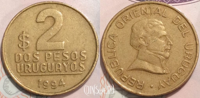 Уругвай 2 песо 1994 года, KM 104.1, 126-043