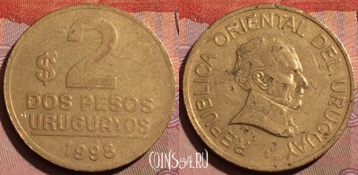 Уругвай 2 песо 1998 года, KM# 104.2, 223b-030