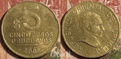 Уругвай 5 песо 2005 года, KM# 120.2, 196s-085