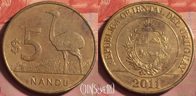 Уругвай 5 песо 2011 года, KM# 137, 207k-028